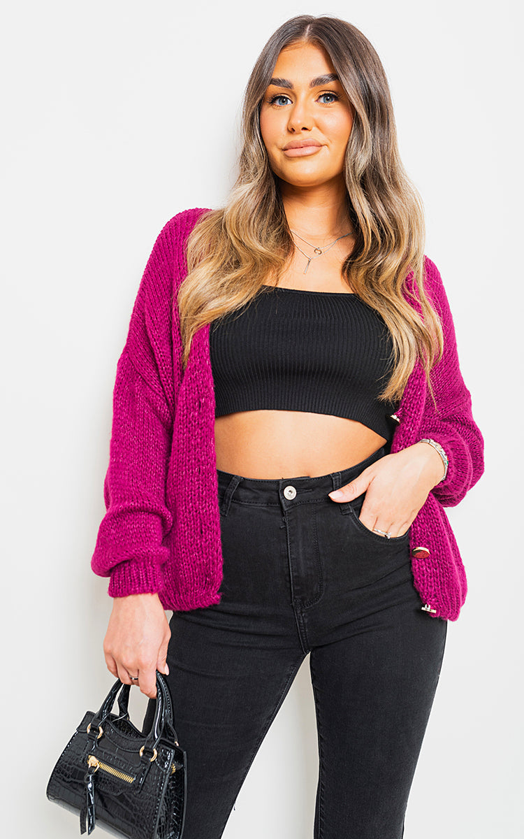 Moda V-Neck Button Down Knitted Cardigan