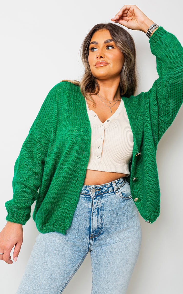 Moda V-Neck Button Down Knitted Cardigan