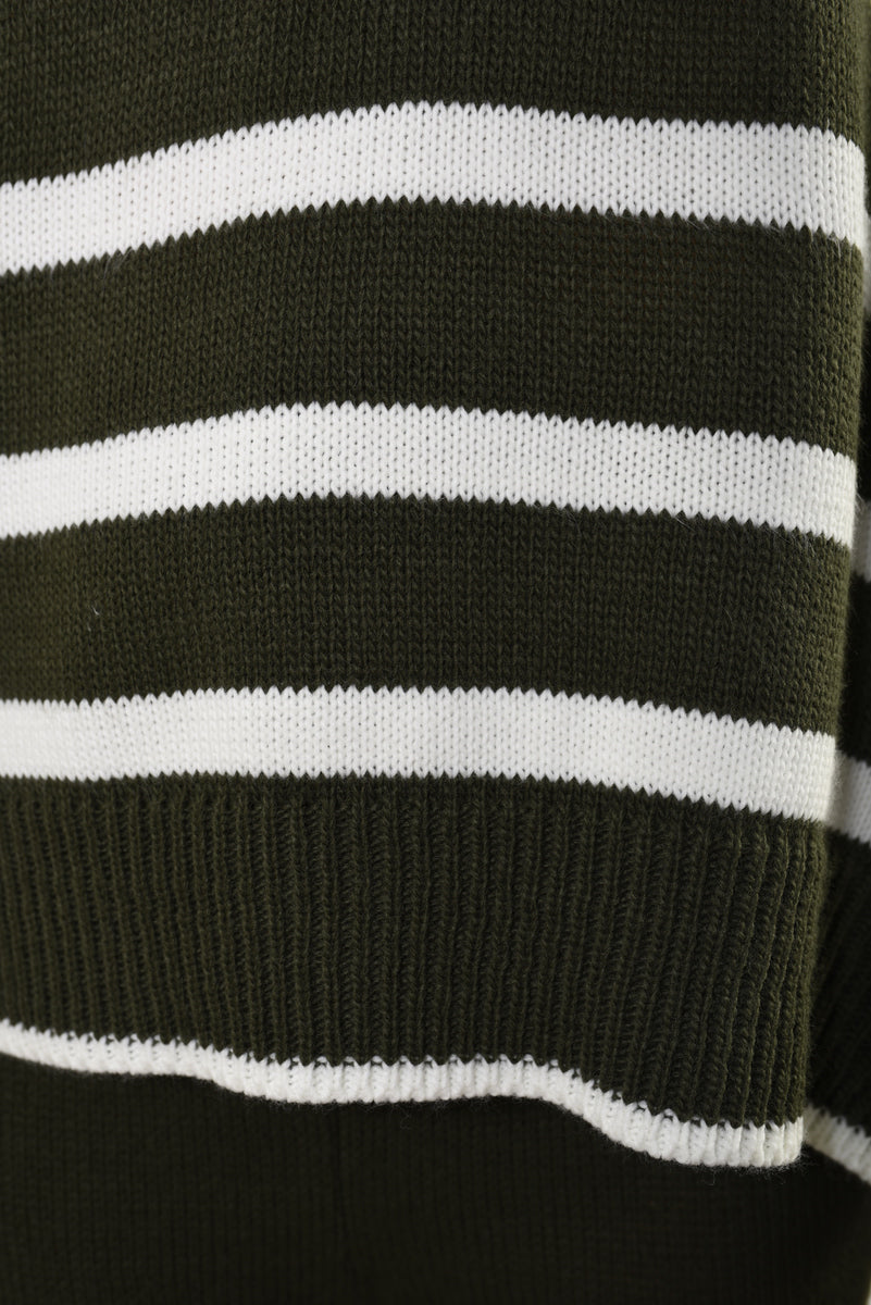 Knitted Striped Long Sleeve Top and Pants Co-ord Set-6