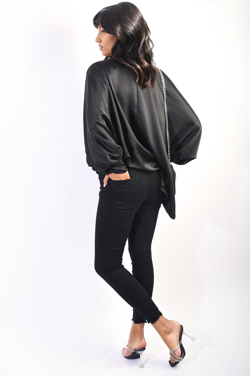 Moda High Waist Distressed Hem Skinny Jeans
