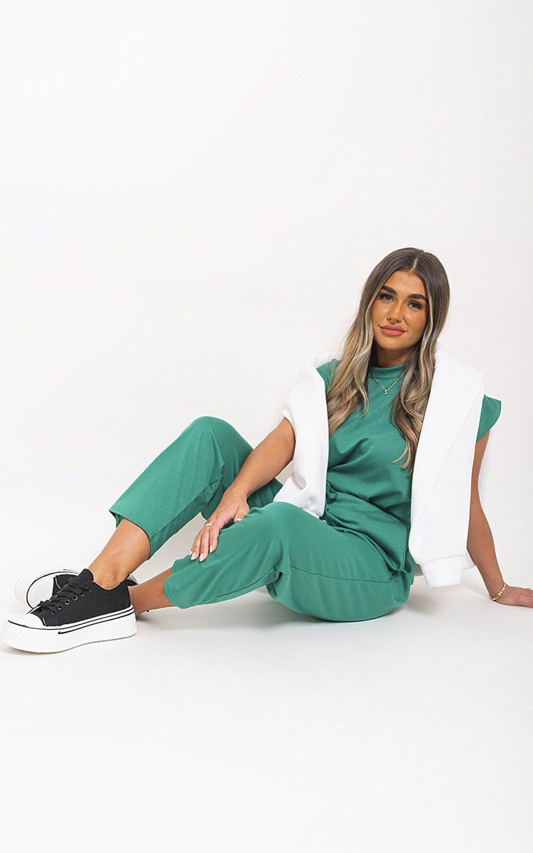 Moda Short Sleeve Boxy Lounge Wear Co-ord Set