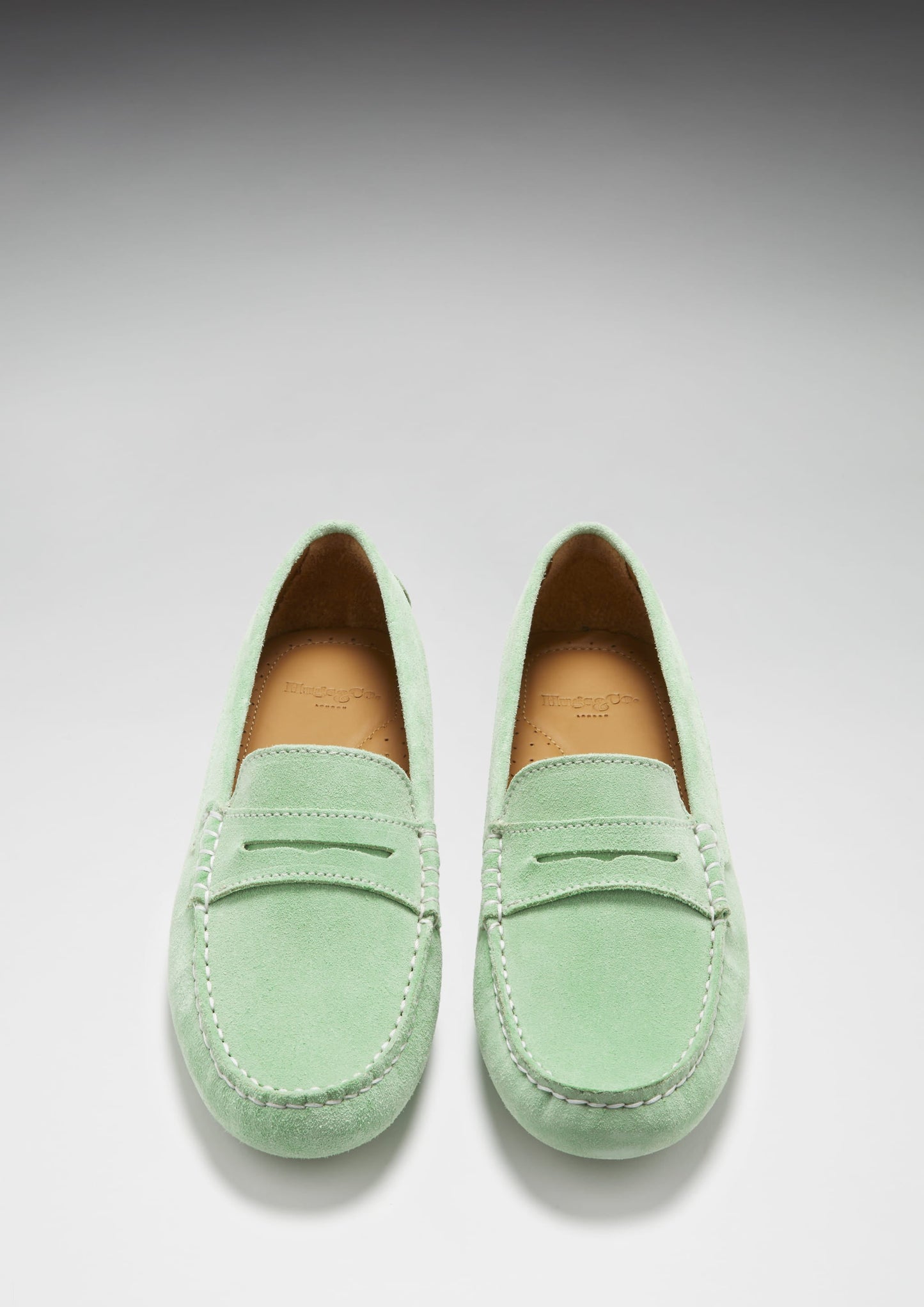 Women's Penny Driving Loafers, lagoon green suede-2