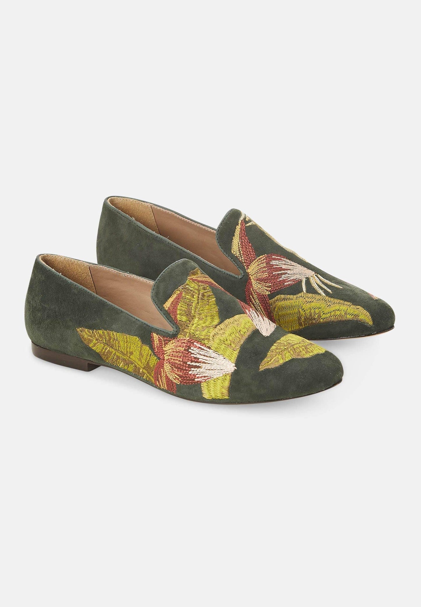 Mangará Suede Women's Loafers - Handmade Embroidery