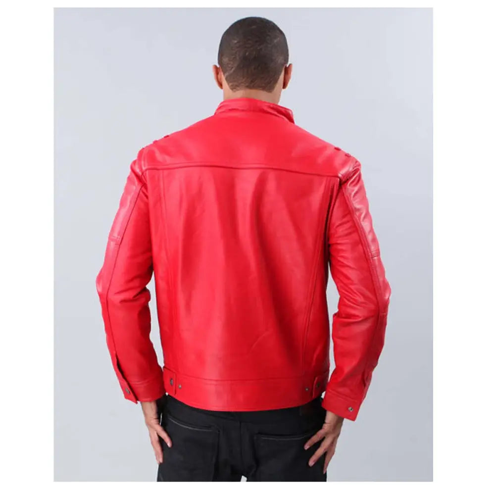 Men's Red Fashion Leather Jacket