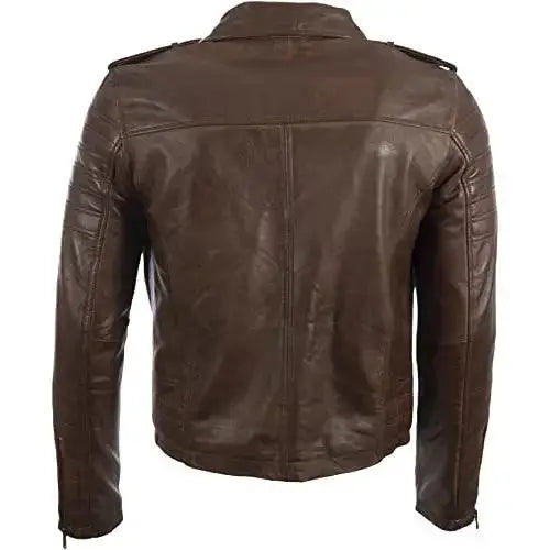 Mens Sheep Nappa Leather Biker Jacket-1