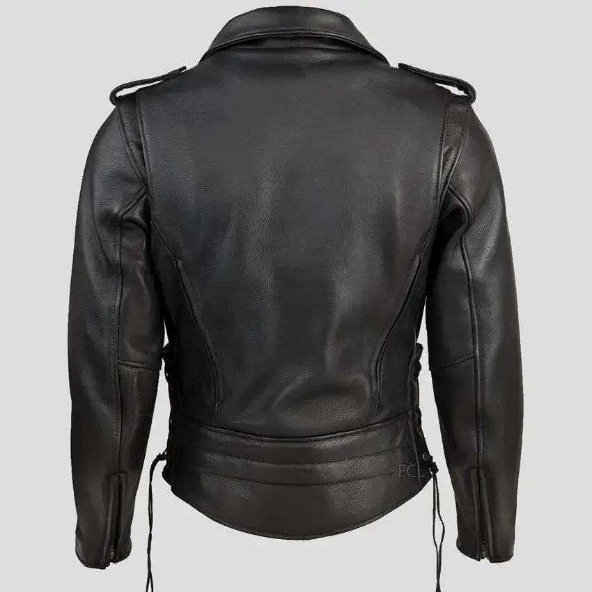 Men's Black Classic Motorcycle Riding Jacket-1