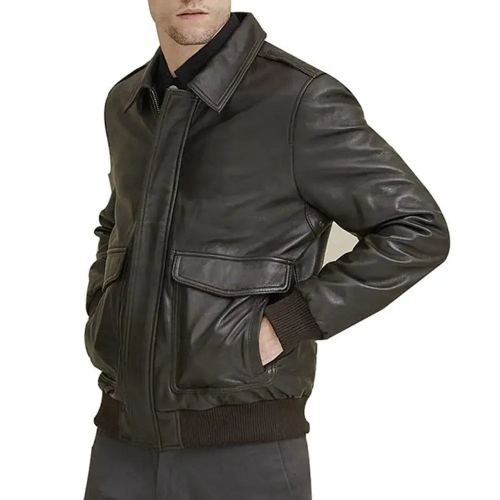 Mens Brown A2 Flight Aviator Jacket