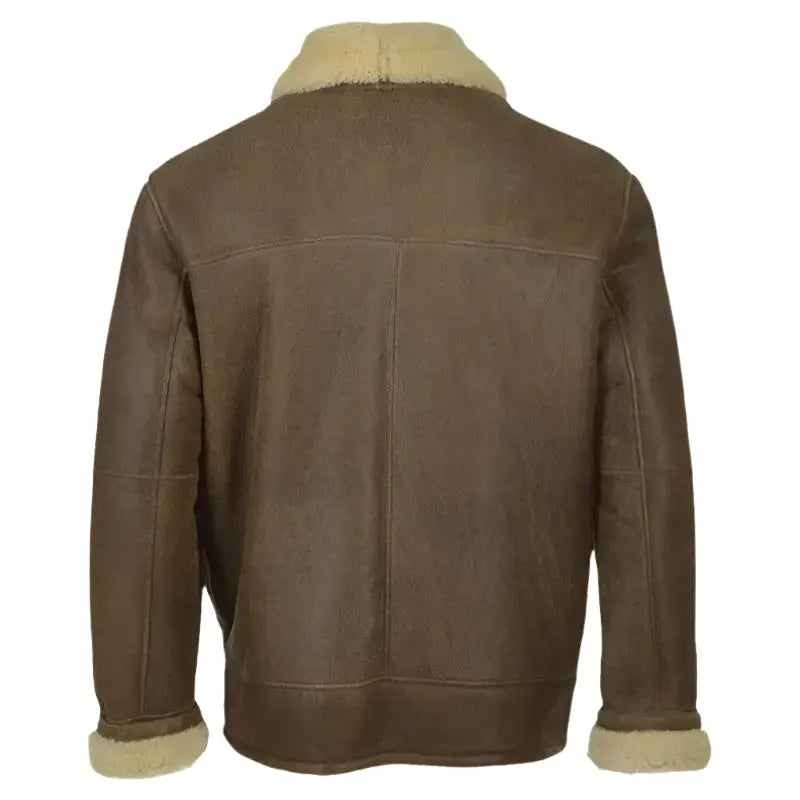 Mens Brown Aviator Shearling Leather Jacket-1