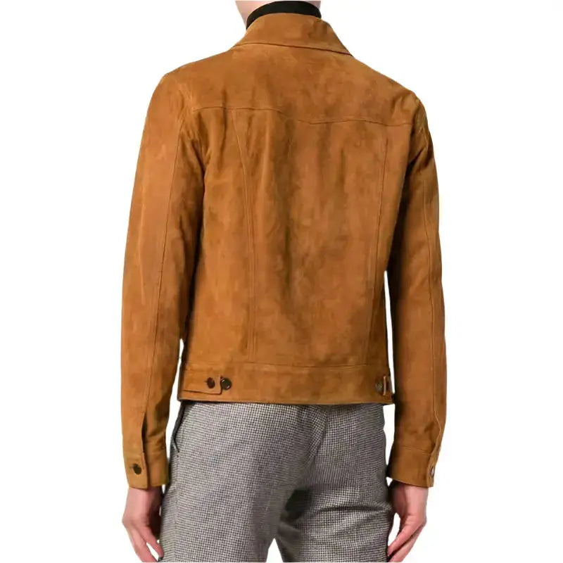 Cooper Allan Men’s Brown Suede Leather Trucker Jacket