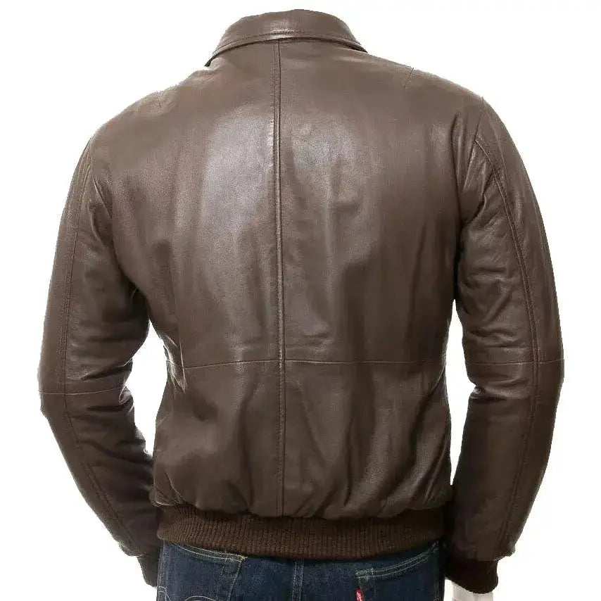 Mens Lambskin Leather Bomber Jacket-1