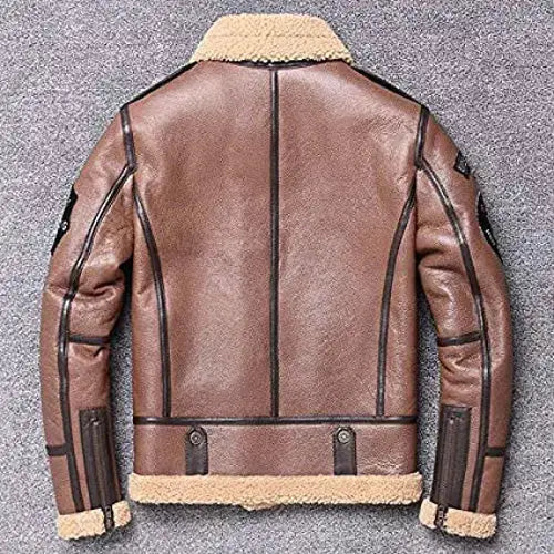Mens Genuine Leather Aviator Jacket-1