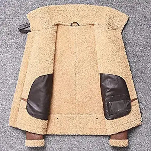 Mens Genuine Leather Aviator Jacket-2