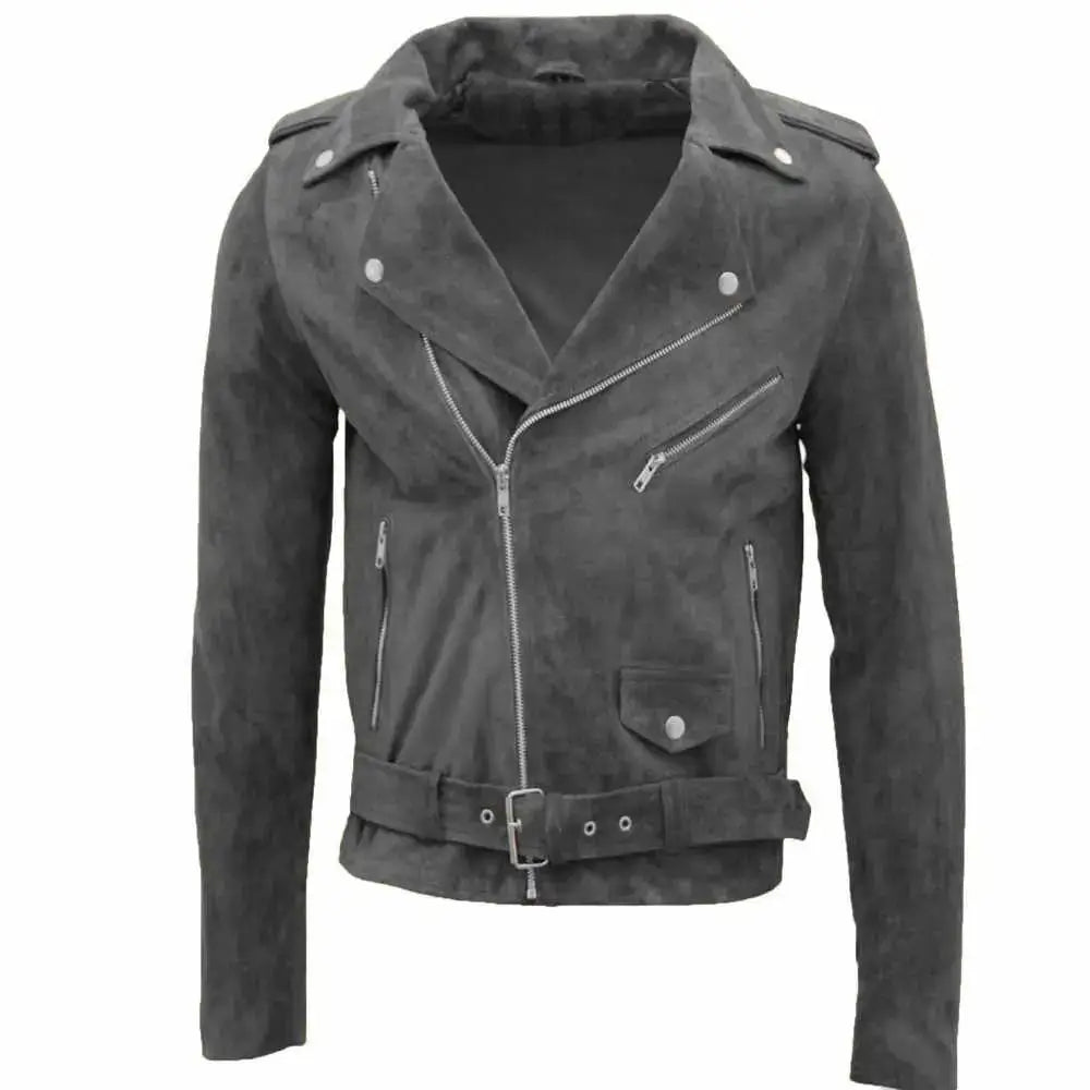 Men's Native American Suede Leather Motorcycle Jacket