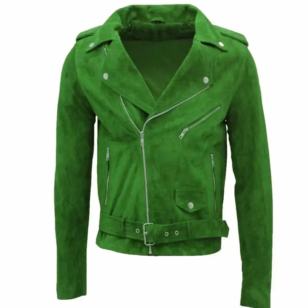 Men's Native American Suede Leather Motorcycle Jacket