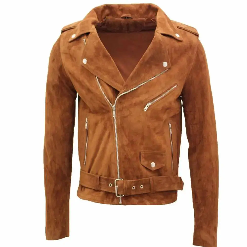 Men's Native American Suede Leather Motorcycle Jacket