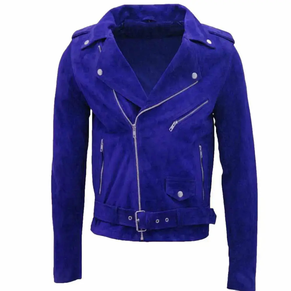 Men's Native American Suede Leather Motorcycle Jacket