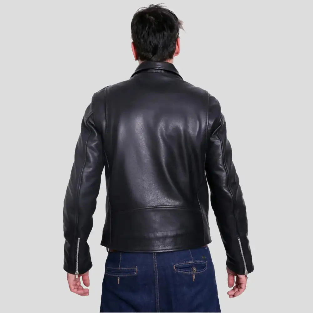 Men’s Premium Buffalo Leather Motorcycle Jacket – Winter Biker Brando