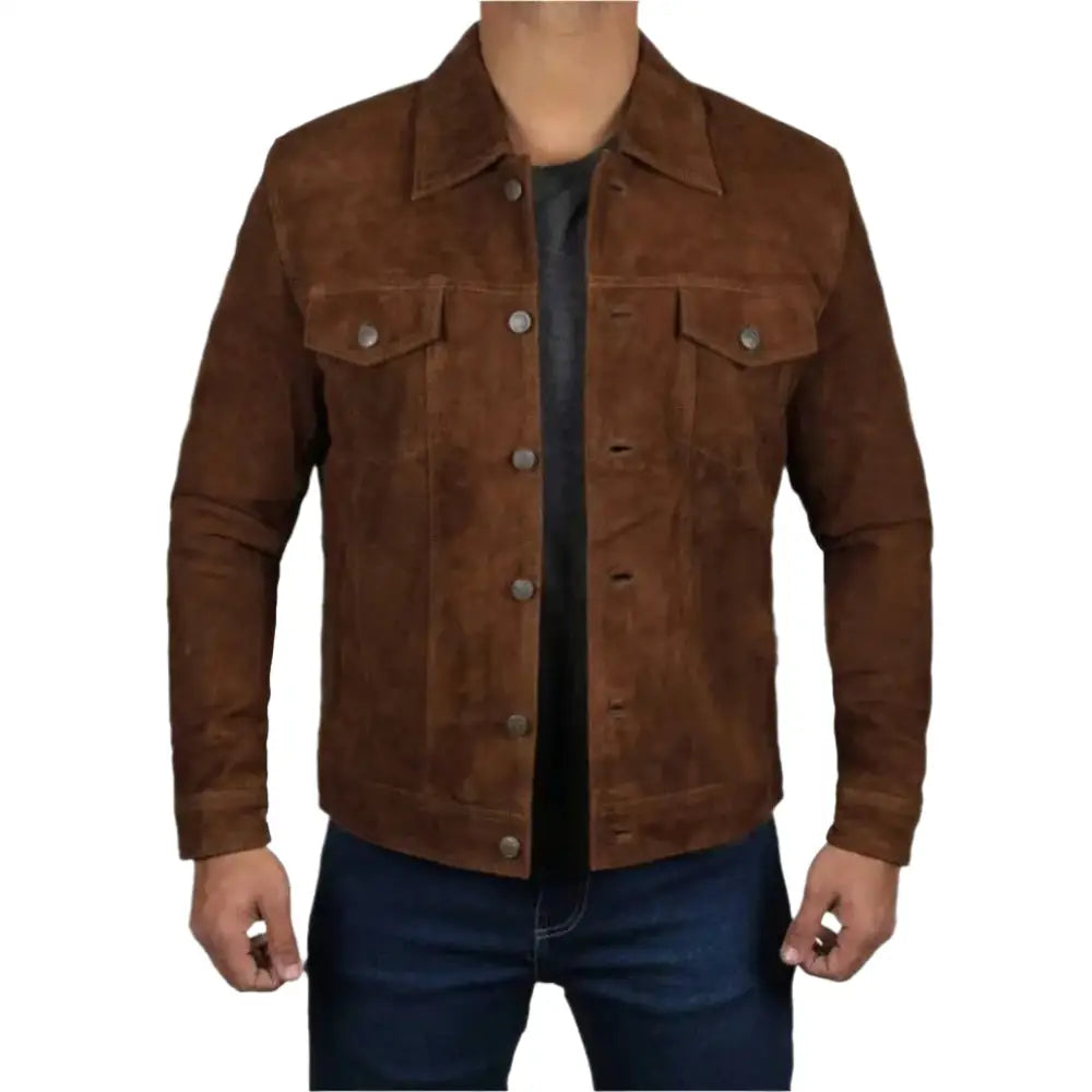 Men's Premium Logan Brown Suede Leather Jacket
