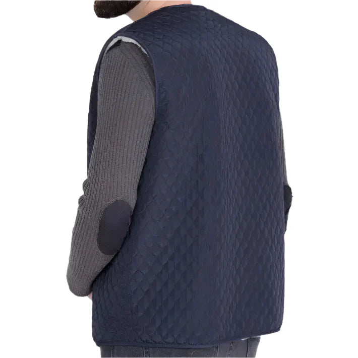 Men’s Rancher Western Sheepskin Vest with Quilted Design and Pockets-3