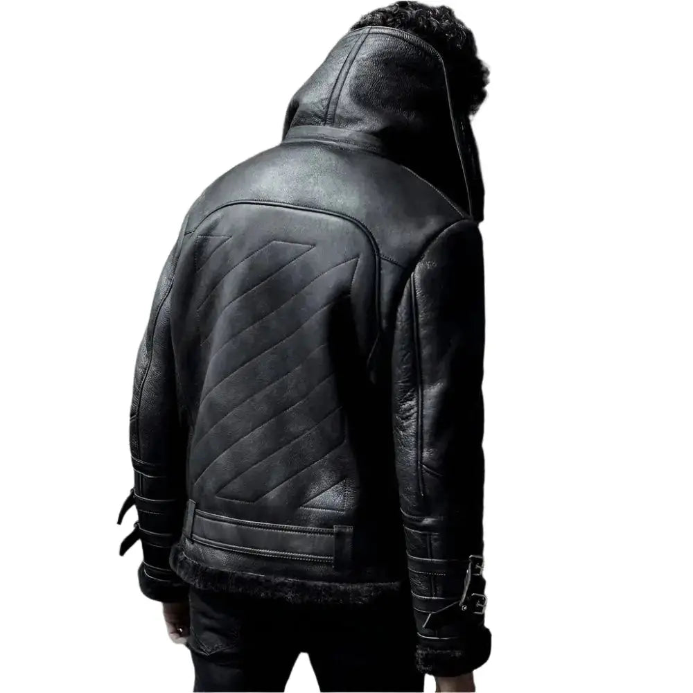 Men’s Shearling Aviator B3 Flying Jacket – Pilot Coat Style