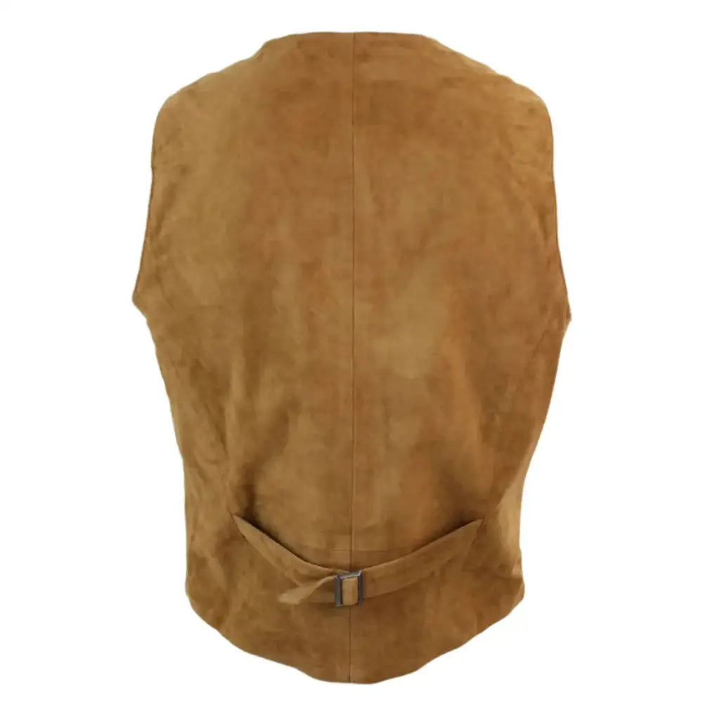Men's Retro Vintage Suede Leather Western Waistcoat Vest