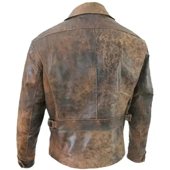Men’s Vintage 70s Brown Biker Leather Jacket-1
