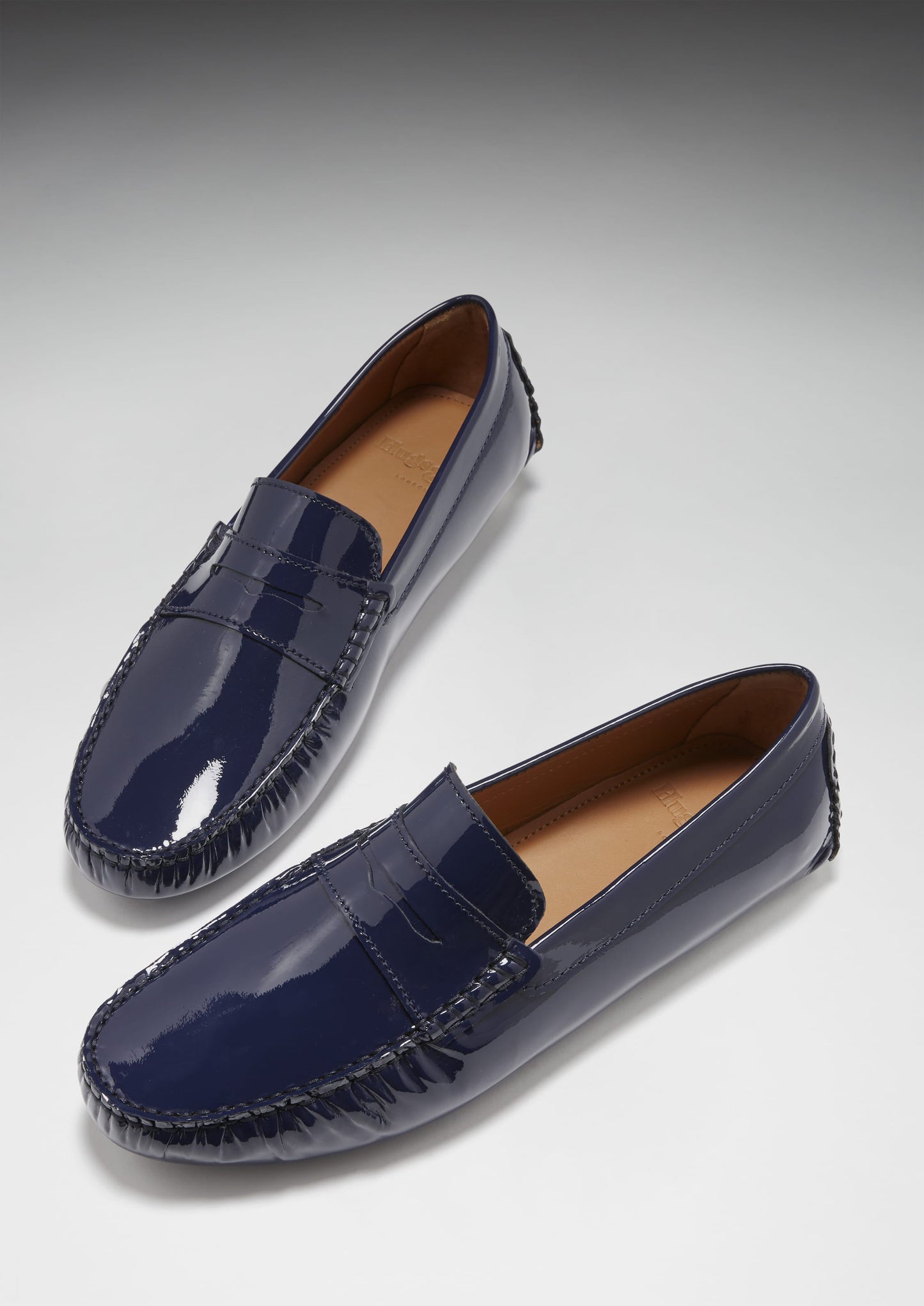 Penny Driving Loafers, navy blue patent leather-1