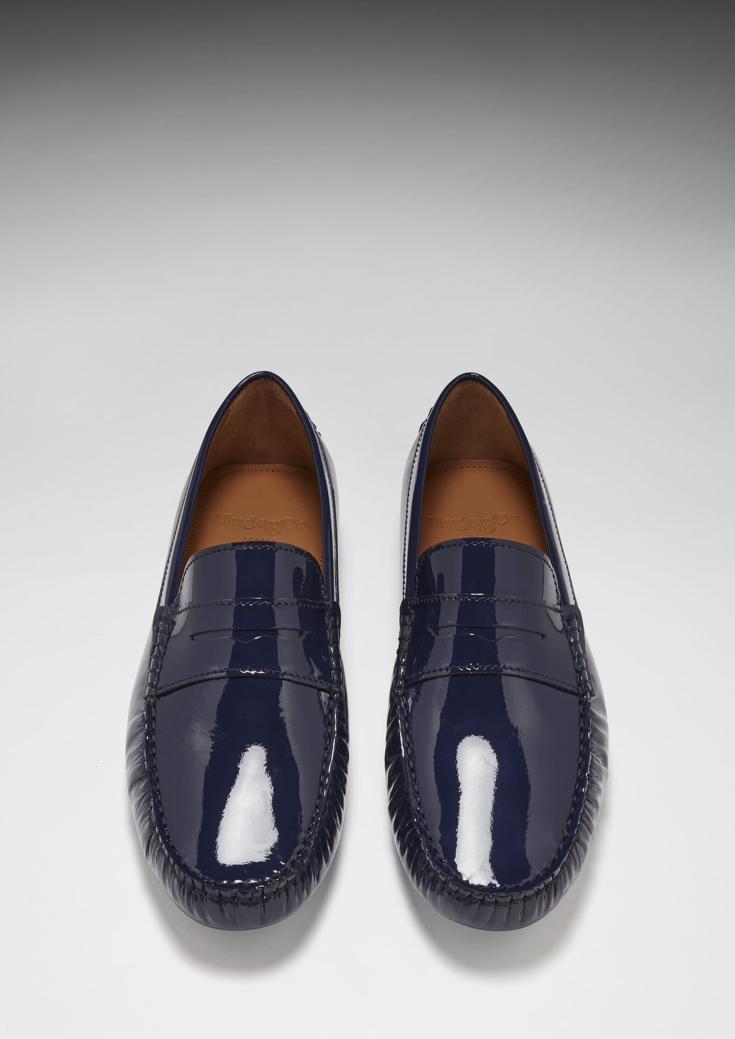 Penny Driving Loafers, navy blue patent leather-2