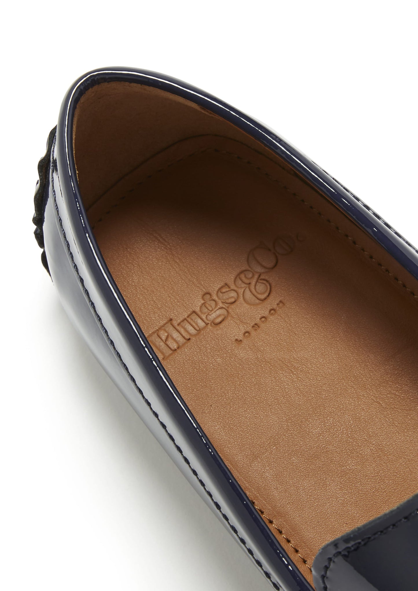 Penny Driving Loafers, navy blue patent leather-4