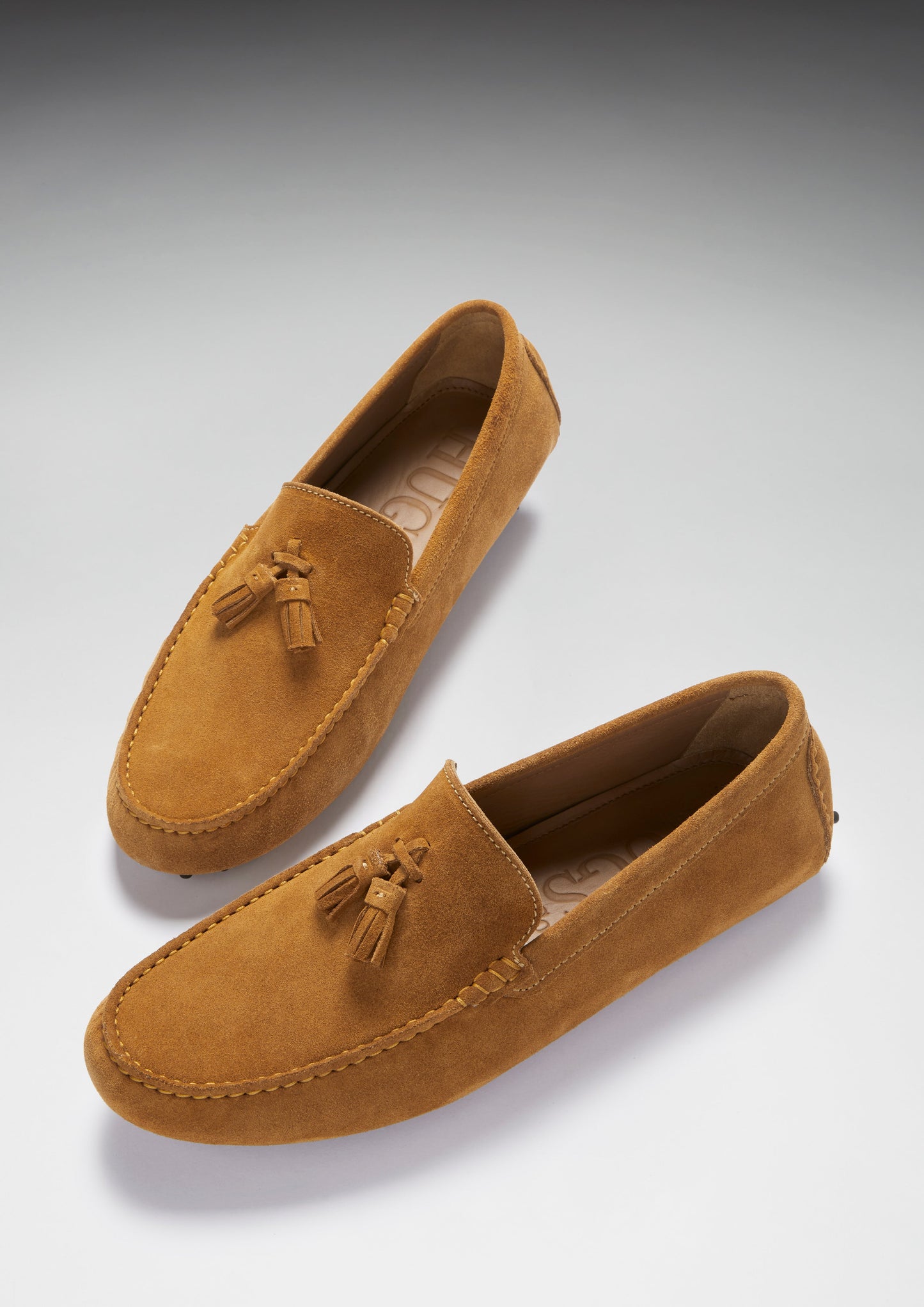 Tasselled Driving Loafers, tobacco suede-1