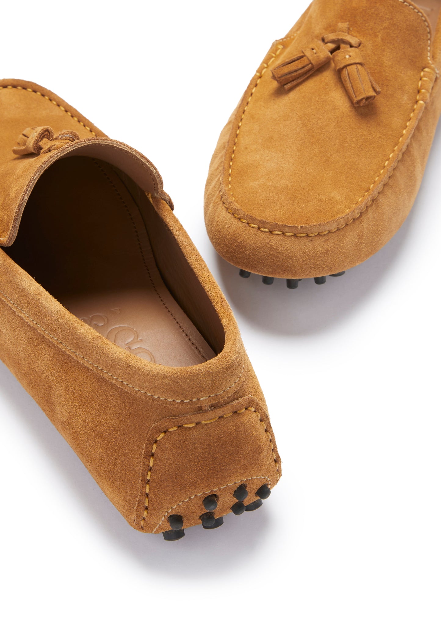 Tasselled Driving Loafers, tobacco suede-3