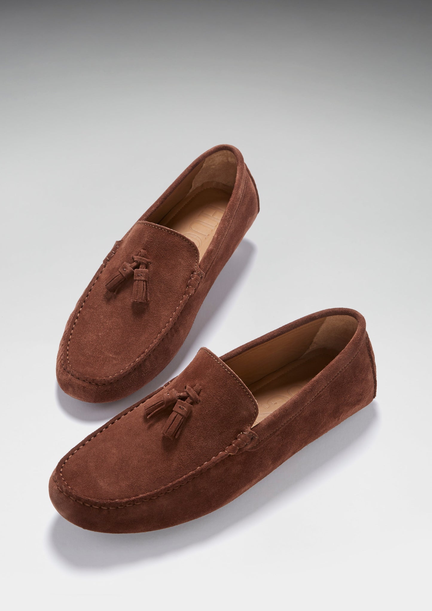 Tasselled Driving Loafers, mahogany brown suede-2