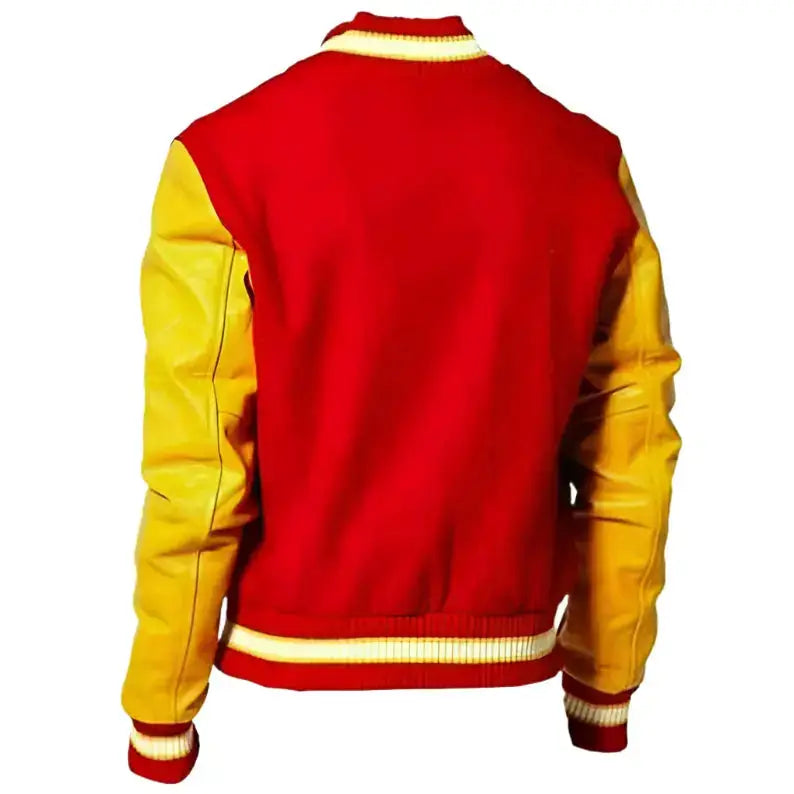 Men's MJ Michael Jackson Thriller Varsity Bomber Jacket – Red M Patch