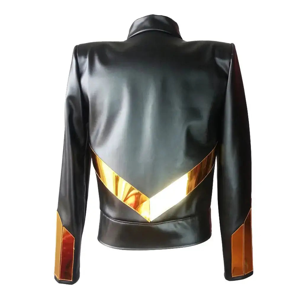 Genuine Leather Military Gothic Jacket-1