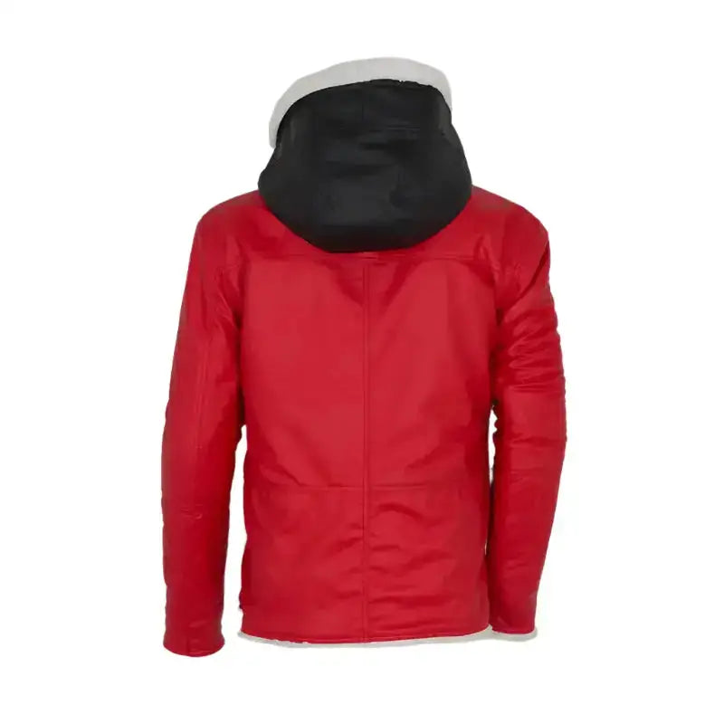 Men's Red and Black Santa Claus Leather Jacket-2