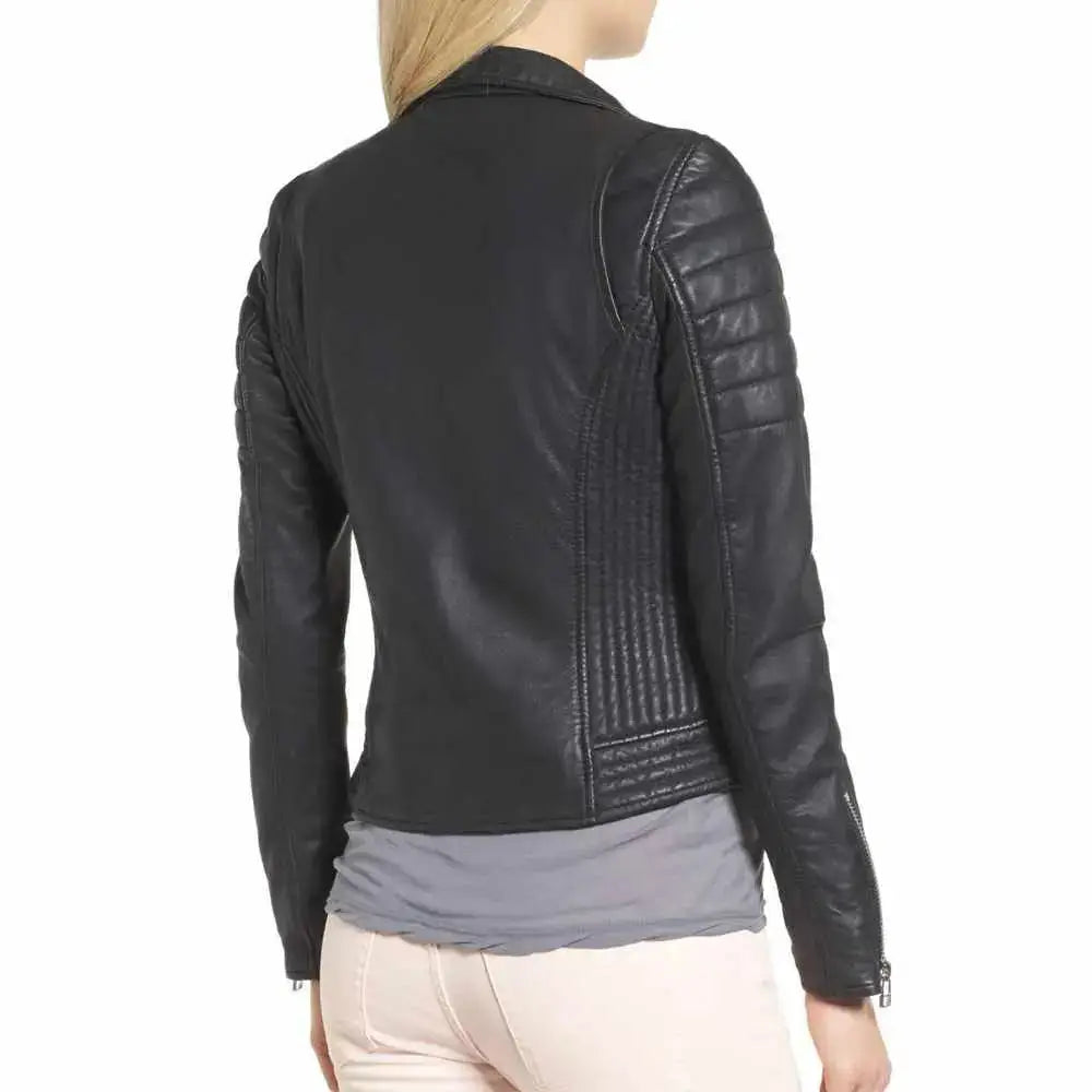 Women’s Slim Fit Black Classic Motorcycle Leather Jacket