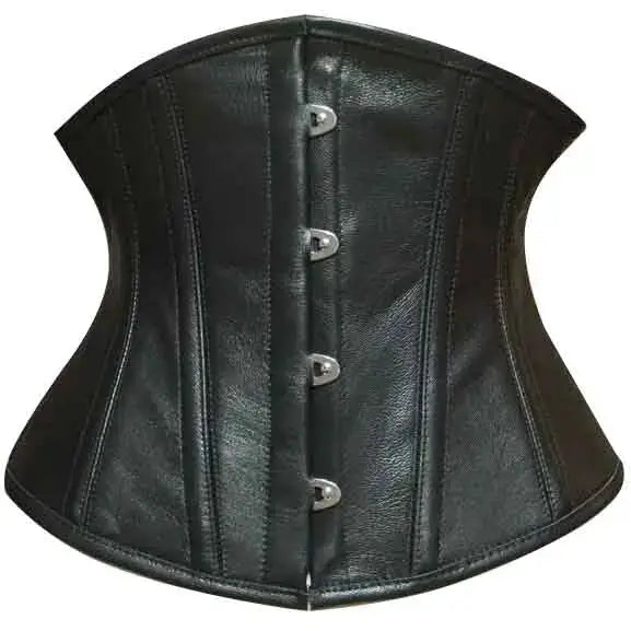 Women’s Steel-Boned Heavy Duty Genuine Leather Underbust Waist Corset-0