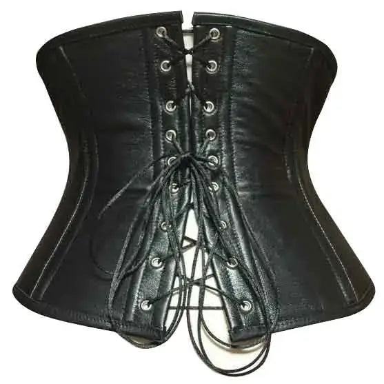Women’s Steel-Boned Heavy Duty Genuine Leather Underbust Waist Corset-2