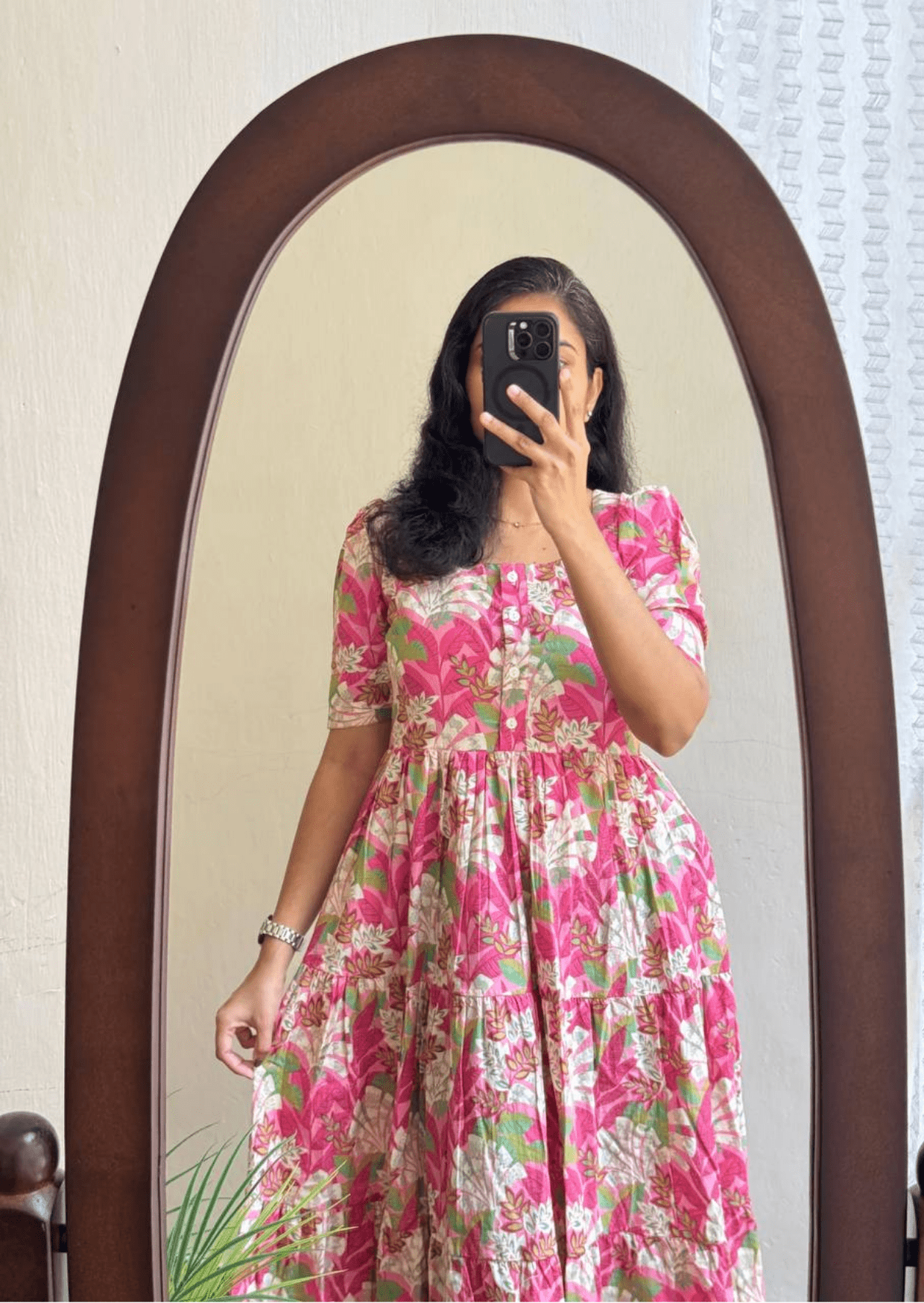 Timeless Floral Soft Cotton Midi Dress-1