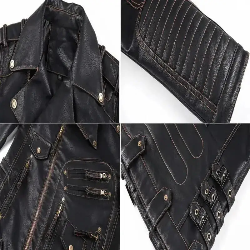Men’s Top Genuine Cowhide Leather Cafe Racer Biker Jacket