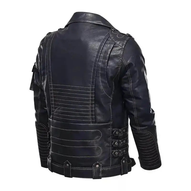 Men’s Top Genuine Cowhide Leather Cafe Racer Biker Jacket