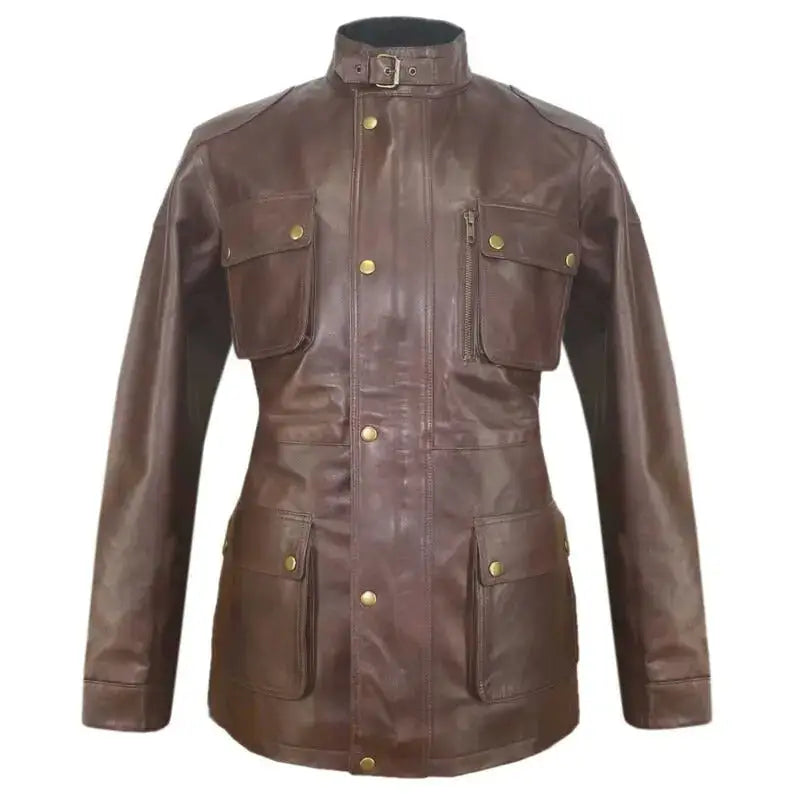 Handmade Sheepskin Leather Jacket-1