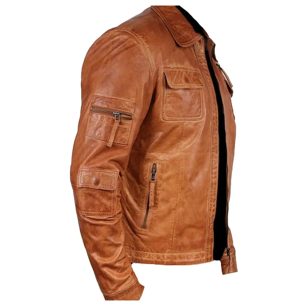 Men's Leather Motorcycle Jacket-2