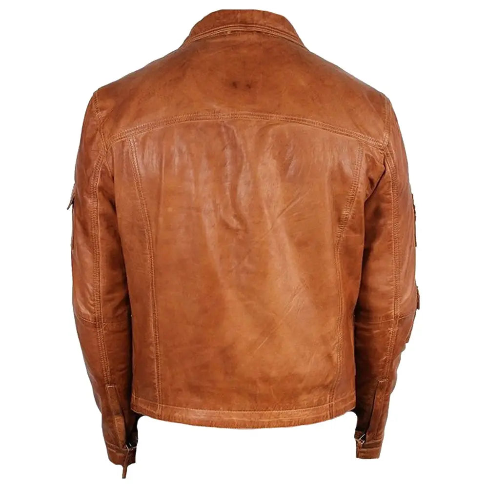 Men's Leather Motorcycle Jacket-1