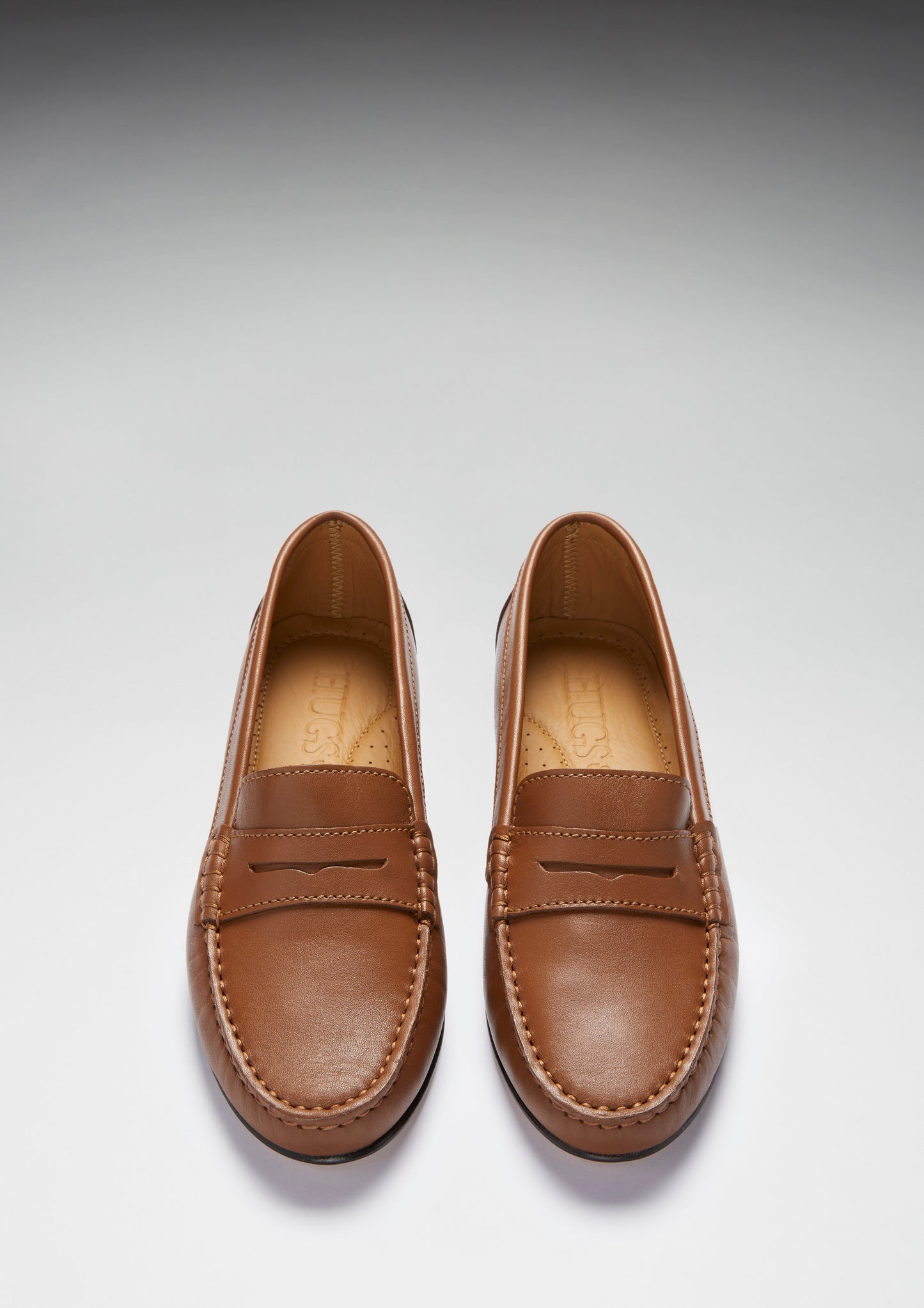Women's Penny Loafers Leather Sole, tan leather-2