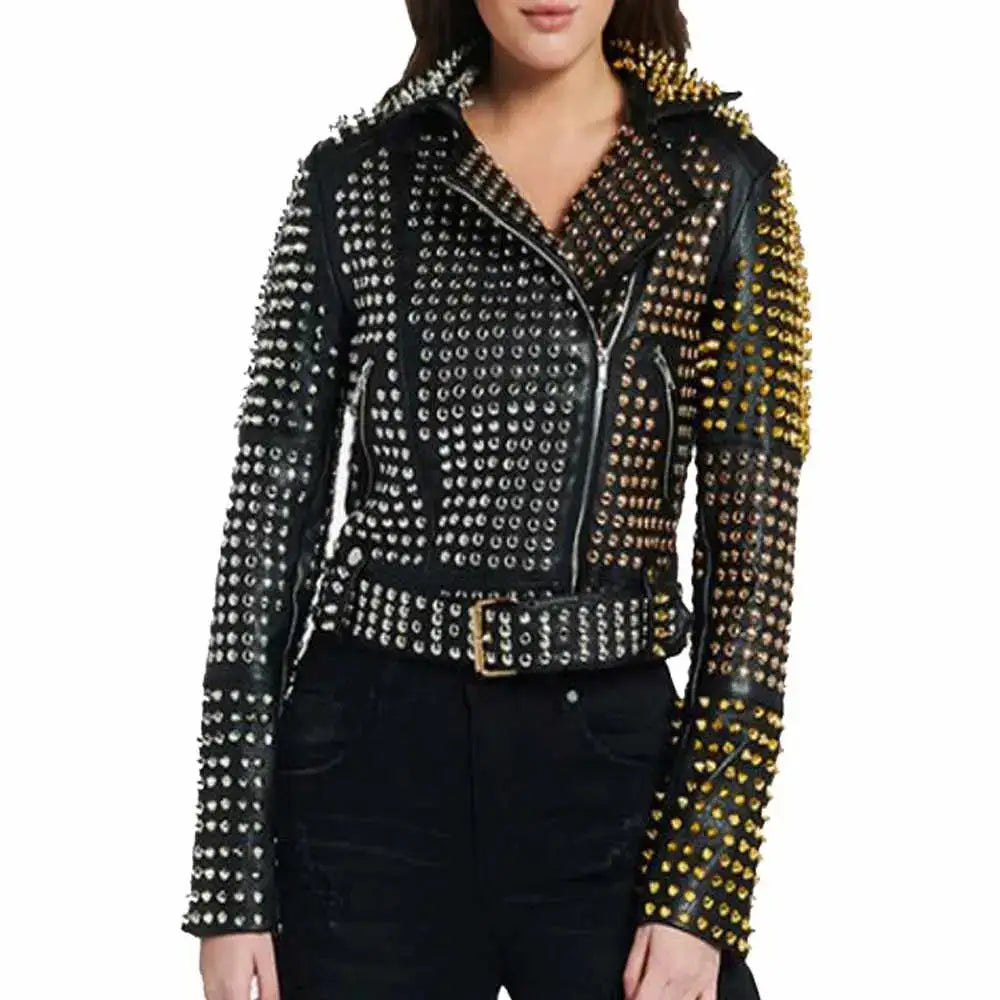 Women's Studded Leather Jacket
