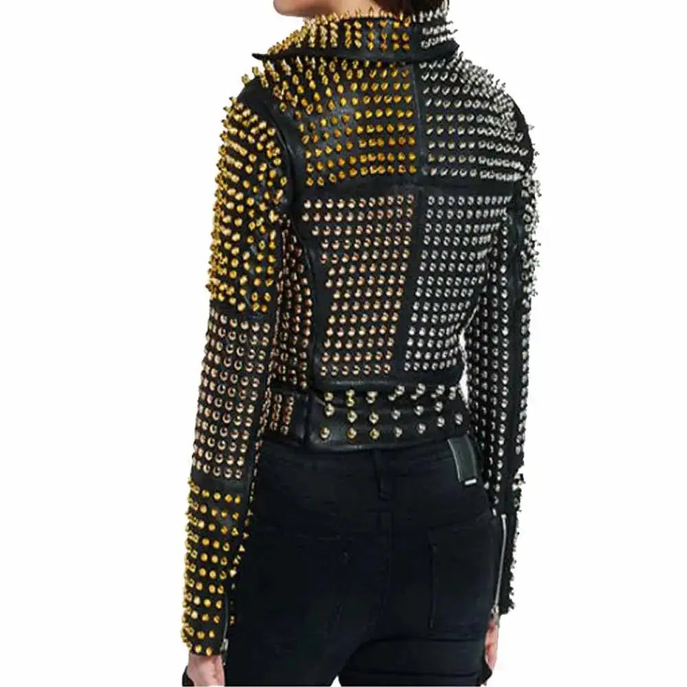 Women's Studded Leather Jacket