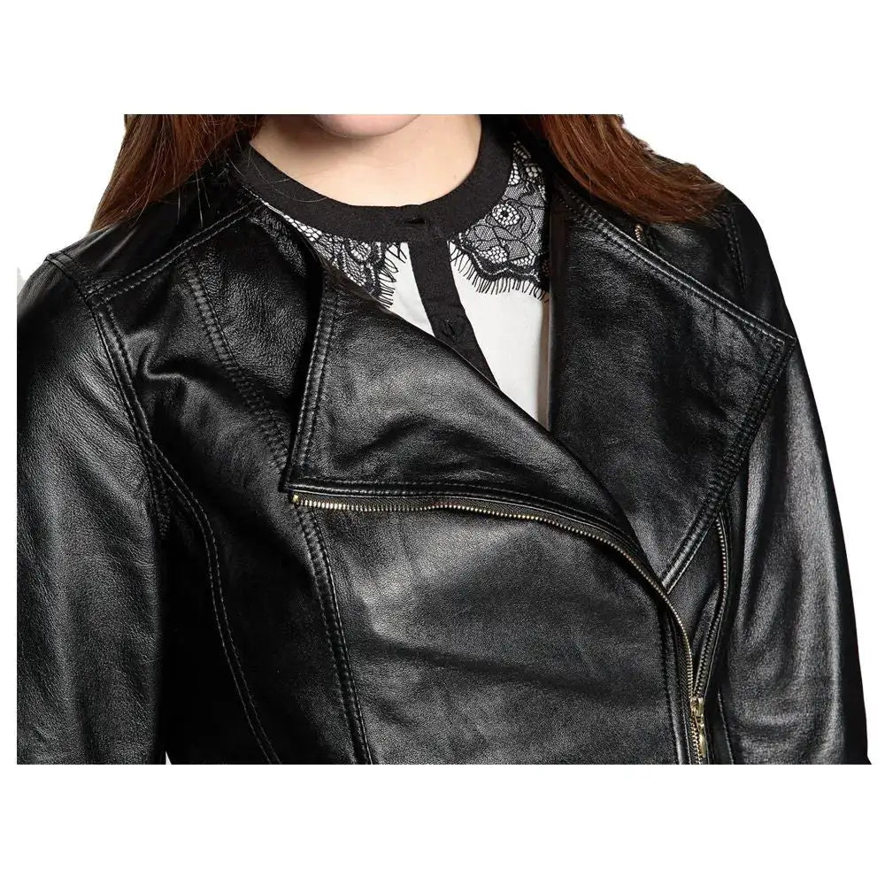 Women's Soft Genuine Leather Motorcycle Jacket