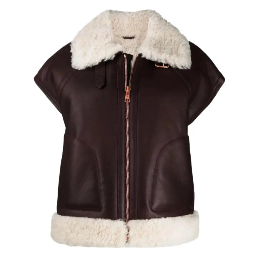 Women’s Shearling Sheepskin Leather Vest-0