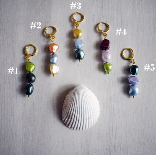 Freshwater Pearl huggie earrings | by Ifemi Jewels